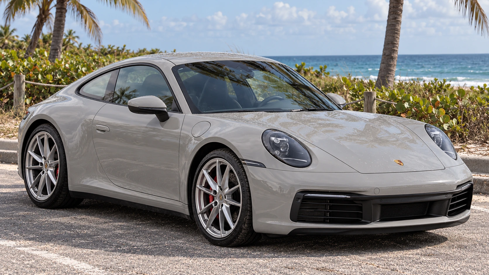 AI-edited Porsche 911 992 in a fictional Florida scene