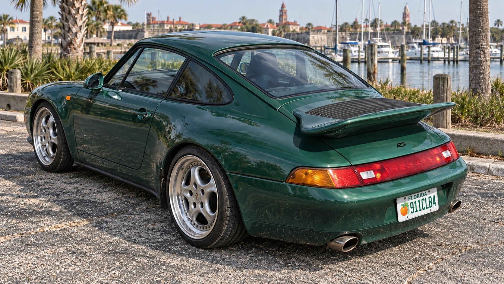 AI-edited Porsche 911 993 in a fictional Florida scene