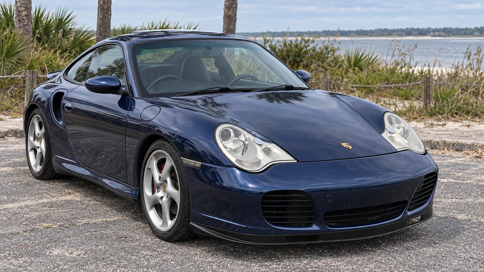 AI-edited Porsche 911 996 in a fictional Florida scene