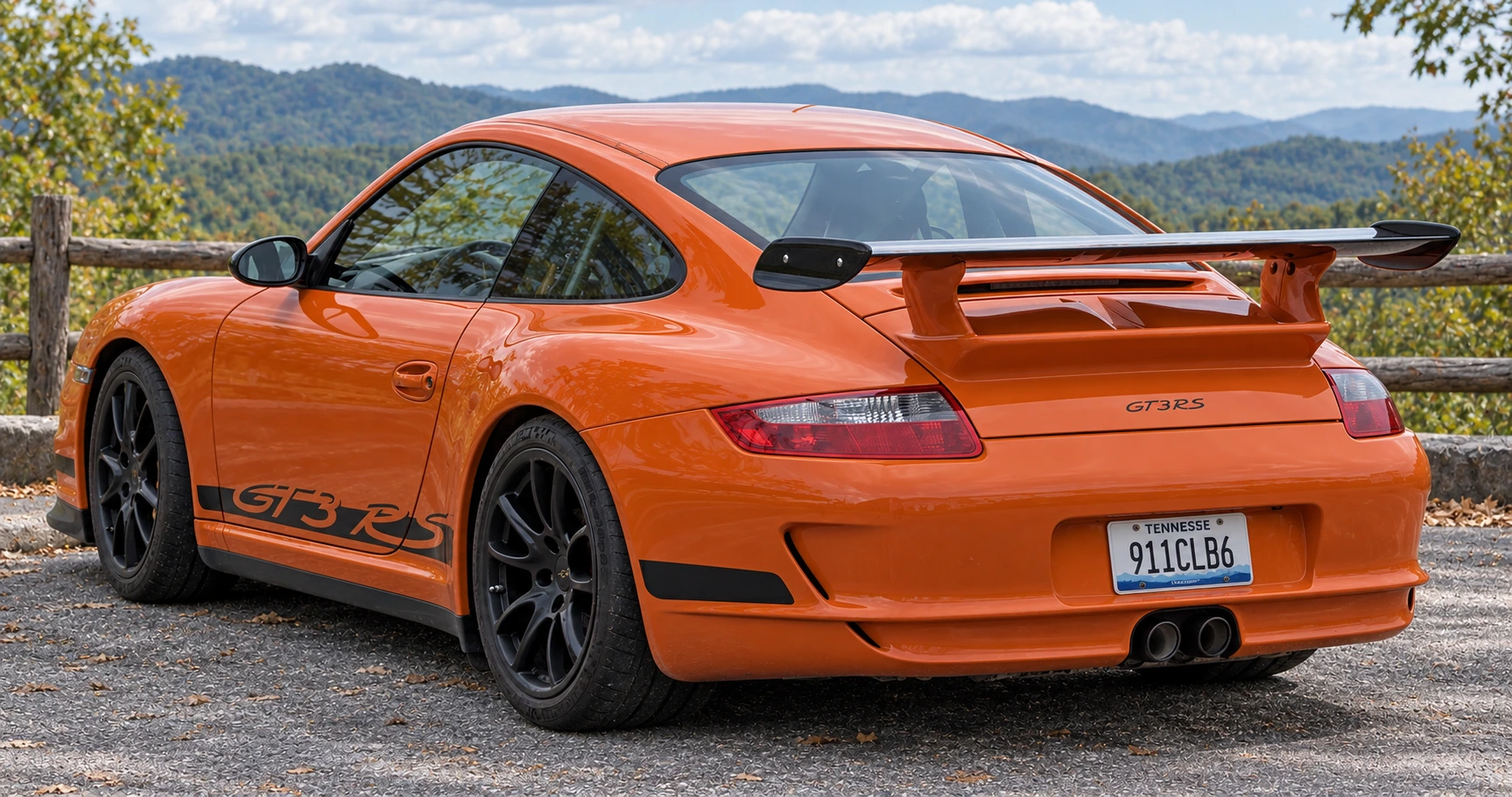 AI-edited Porsche 911 997 in a fictional Tennessee scene
